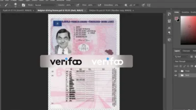 Belgium Driver License Template in PSD Format