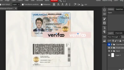 New Arkansas driver license Psd Template 1200 DPI