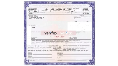 Florida Car Title Template in Word And PDF Format