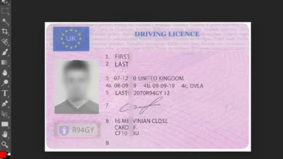 UK Driver License Template In PSD Format