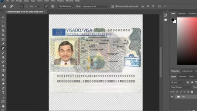 Spain Travel Visa Card psd Template