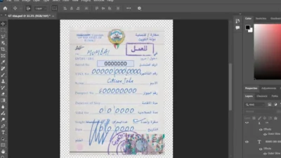 Kuwait travel visa PSD download template