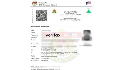 Malaysia e-pass multiple entry visa PSD template