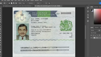 United Kingdom Residence Permit PSD Template New 2023