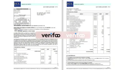 Italy LCL Bank Account Statement Template in word and pdf format