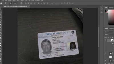 New York Driver License PSD Template with Background Image