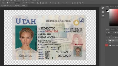 Utah driver license Psd Template New