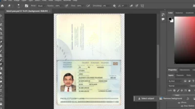 Iceland Passport PSD Template