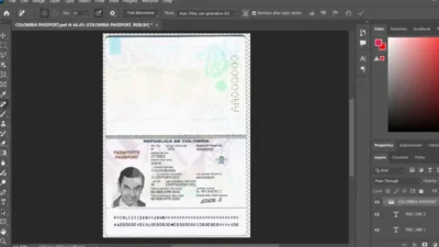 Colombia Passport PSD Template in Word And PDF Format (version2)