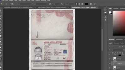 Latvia Passport PSD Template V2