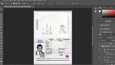 Romania Passport PSD Template