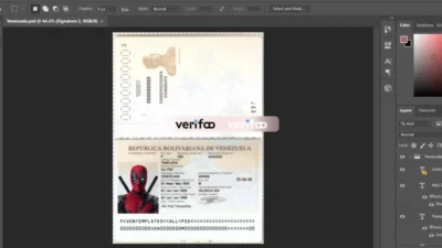 Venezuela passport template PSD