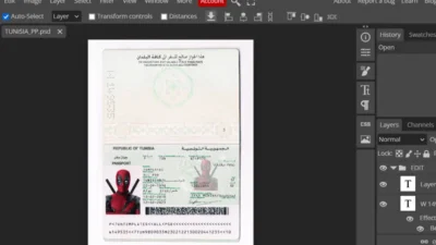 Tunisia Passport Template in Psd Format