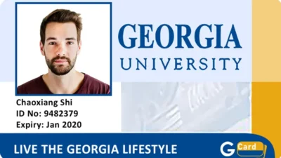 Georgia University Student ID Card PSD Template