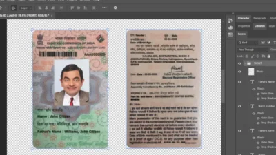 India Election ID card Editable PSD template