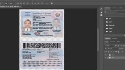 El Salvador ID Card psd template