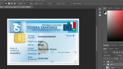 Italy health insurance card (Tessera sanitaria) template in PSD format