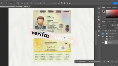 Luxembourg ID Card Template Psd