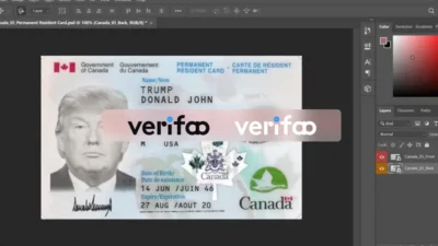 Canada Permanent resident card PSD Template