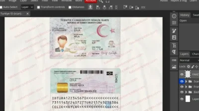 Turkey ID Card template psd free download