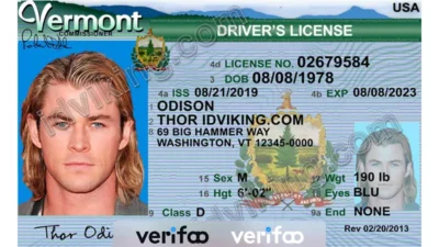 Vermont driver license template psd file