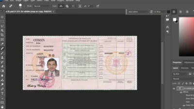 Guinea Driver License PSD Template