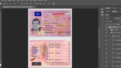 Netherlands driver license Psd Template (v2)