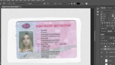 Russia Driver License Template V4