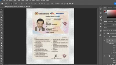 Malaysia Driving License psd template