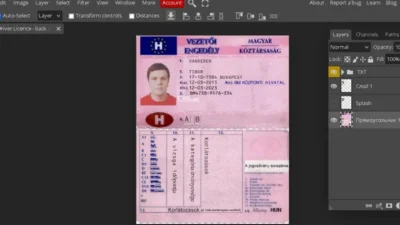 Hungary Driving License PSD Template