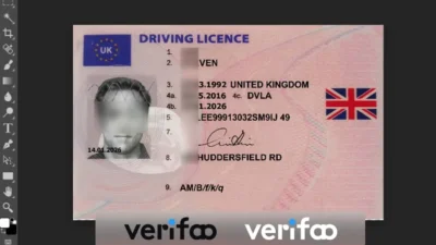 UK Driving License Template In PSD Format V2