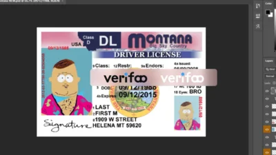 Free download Montana Drivers License PSD Template v1