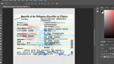 Philippines travel visa psd Template