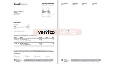 Lithuania Revolut Business Monthly Statement Template in word and pdf format