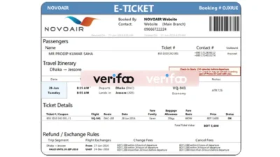 Airline Ticket Novoair Template
