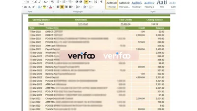 Real bank transactions Word and PDF template (v2)