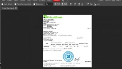 Ukraine Bank Statement (Privat Bank) Template PSD
