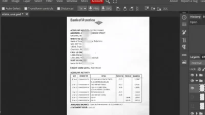 Bank of America Statement psd template V1