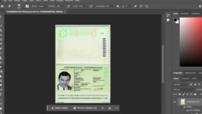 Turkmenistan Passport PSD Template