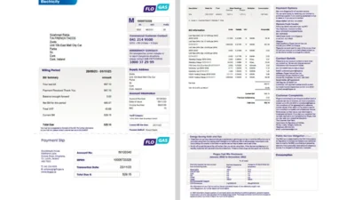 Ireland Flogas Electricity Bill Template in word and pdf format