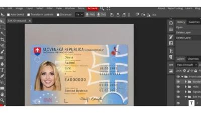 Slovak Republic editable Id Card Psd Template