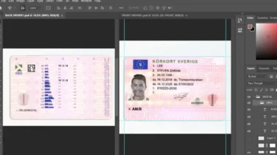 SWEDEN DRIVER LICENSE EDITABLE PSD TEMPLATE V2