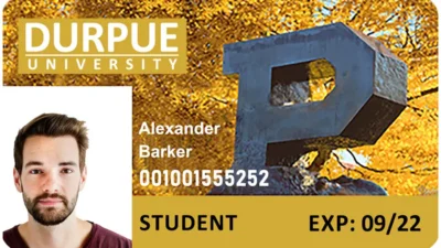 Durpue University Student ID Cards PSD Templates