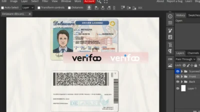Delaware Drivers License Template PSD new