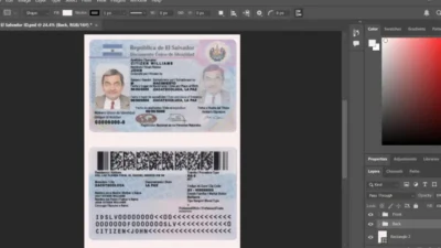 El Salvador ID Card Editable PSD Template