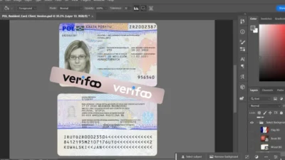Poland residence permit template in PSD format