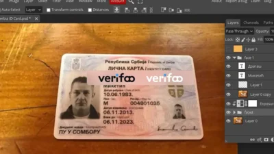 Serbia ID Card Psd Template