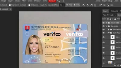 Slovakia ID Card Psd Template