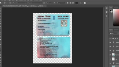 India e-PAN id card psd template