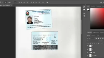 Azerbaijan old ID Card PSD Template